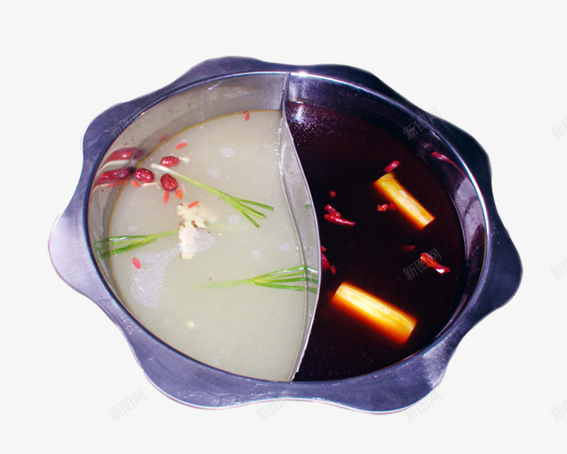 鸳鸯火锅底png免抠素材_新图网 https://ixintu.com 汤 汤底 火锅底 食物 餐饮 鸳鸯锅底