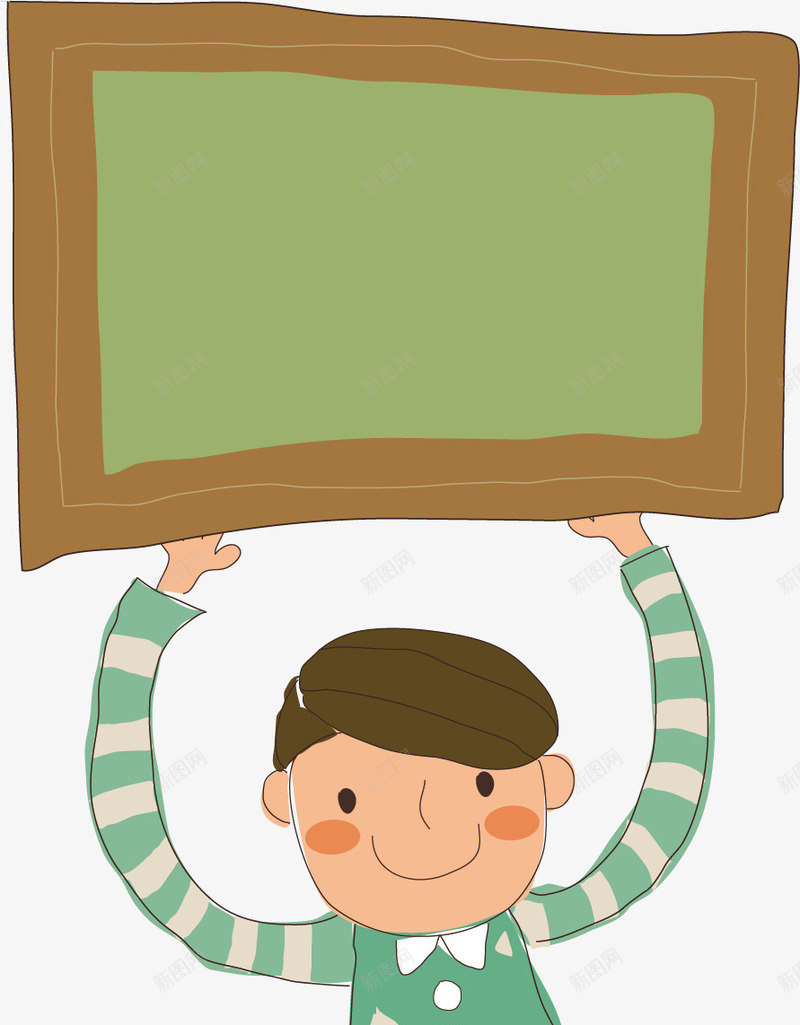举牌子的小男孩png免抠素材_新图网 https://ixintu.com 举牌子 卡通人物 小男孩 矢量素材