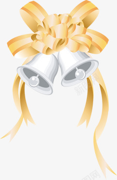 手绘棕色蝴蝶结铃铛png免抠素材_新图网 https://ixintu.com 棕色 蝴蝶结 铃铛