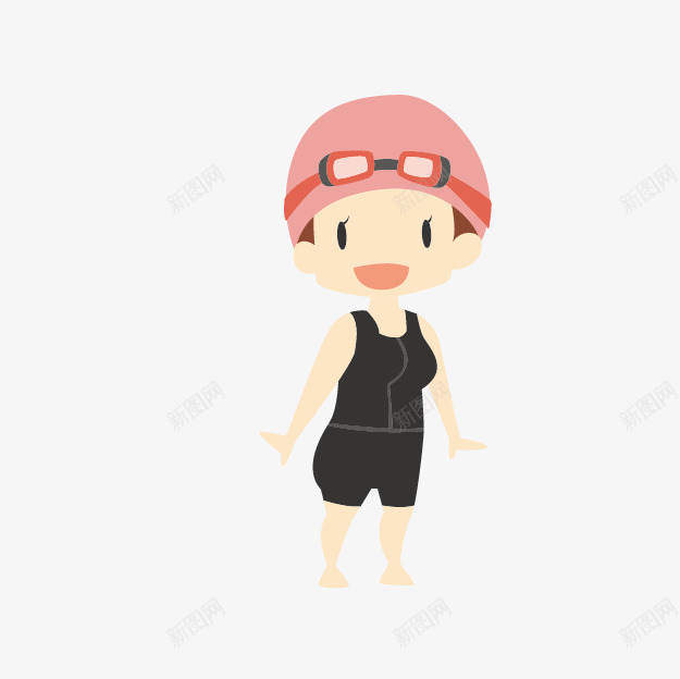 卡通运动小人卡通人物png免抠素材_新图网 https://ixintu.com 人物图片 健身 卡通人物剪影素材 卡通小人矢量图 小人 手绘素材 泳衣 游泳 白领 粉色 运动