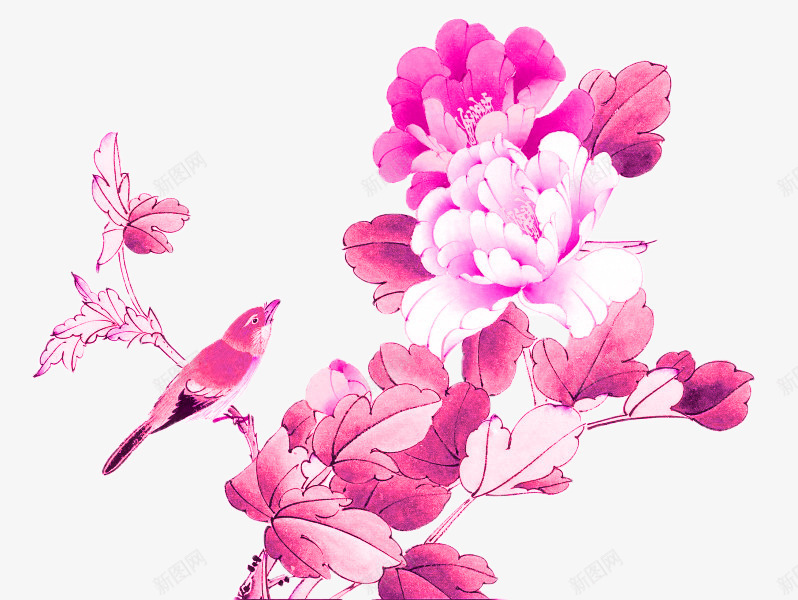 手绘粉色花朵png免抠素材_新图网 https://ixintu.com 创意图 卡通 可爱 彩色图 手绘图 简单 粉色花朵 背景