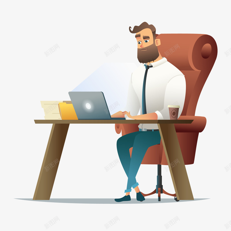 办公的商务人士矢量图ai免抠素材_新图网 https://ixintu.com 上班 人物设计 办公 商务人士 外国人办公 矢量图 笔记本电脑