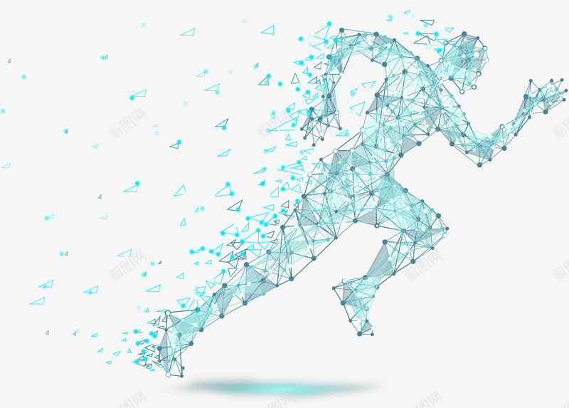 科技人物奔跑装饰图案png免抠素材_新图网 https://ixintu.com 人物 奔跑 机器人 科技 科技感 装饰图案