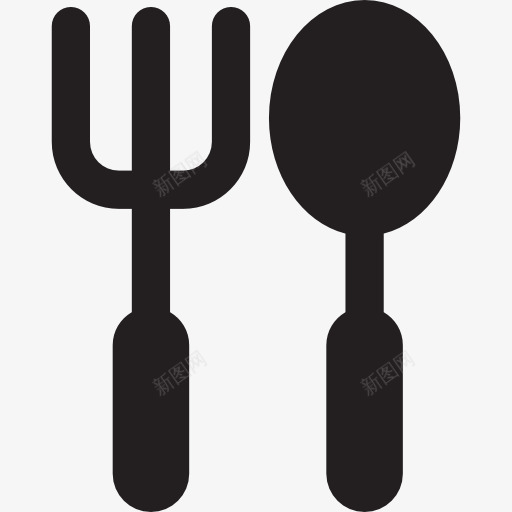 小叉子和勺子图标png_新图网 https://ixintu.com 厨房用具 吃 吃饭 餐厅 饭