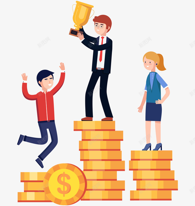 手绘创意领奖现场png免抠素材_新图网 https://ixintu.com 创意图 可爱 商务 彩色图 手绘图 简单的 领奖