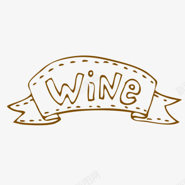 葡萄酒标签西餐厅宣传用手绘矢量图图标图标