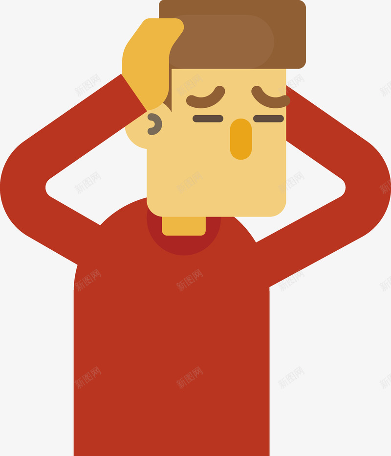 卡通紧张的商务人士插画矢量图ai免抠素材_新图网 https://ixintu.com 加班 卡通形象 商务 头晕 头脑混乱 工作人员 总经理 男士白领 矢量图 紧张 紧张的商务人士
