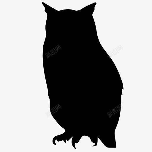 猫头鹰剪影png免抠素材_新图网 https://ixintu.com 动物 投影 飞行 鸟 黑色剪影