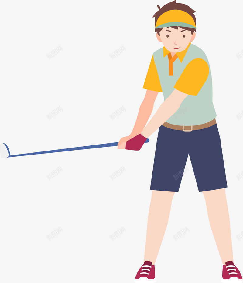 打高尔夫帅气男孩png免抠素材_新图网 https://ixintu.com 击球 商务运动 帅气男孩 手握球杆 打高尔夫 高端运动