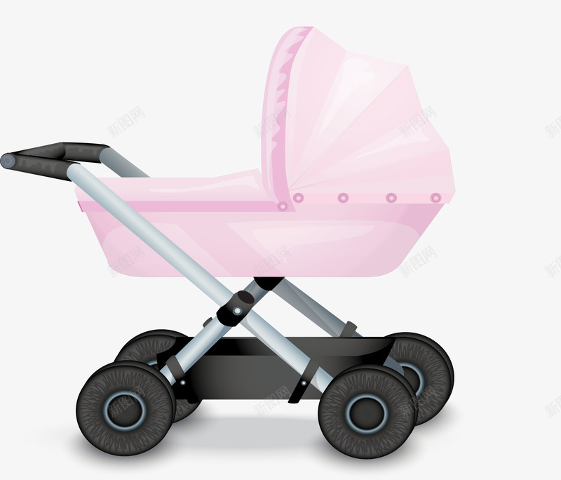 粉红色卡通婴儿车矢量图ai免抠素材_新图网 https://ixintu.com 婴儿推车 婴儿车 手推车 矢量png 粉色婴儿车 粉色推车 矢量图