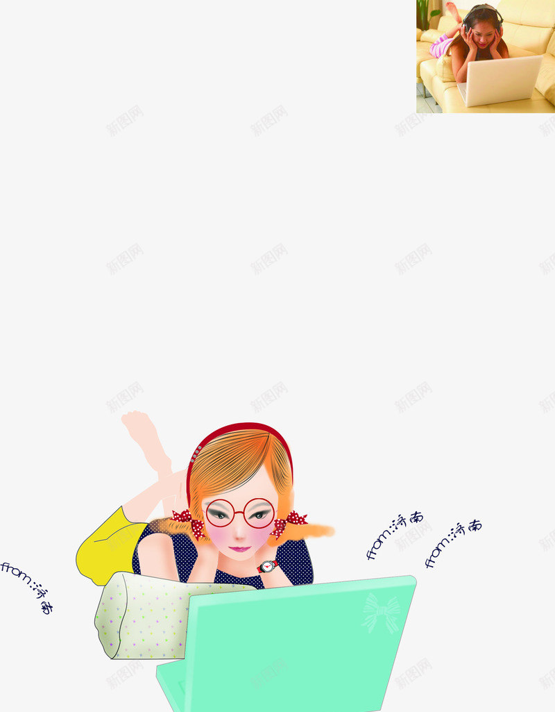 手绘卡通人物学习造型png免抠素材_新图网 https://ixintu.com 人物 卡通 学习 造型