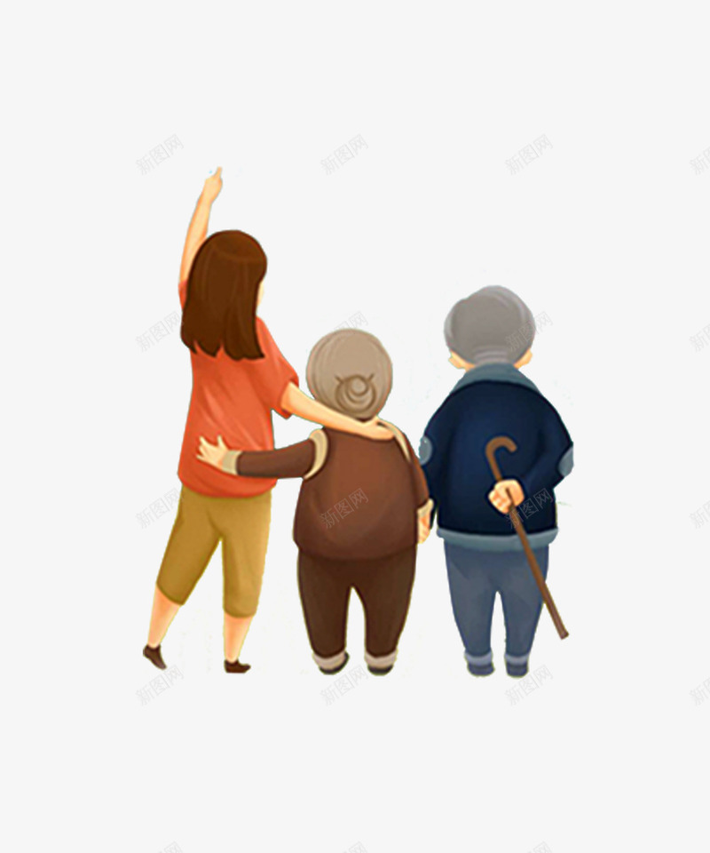 重阳节老人png免抠素材_新图网 https://ixintu.com png图形 尊重老人 老人 背影 节日 装饰 重阳节