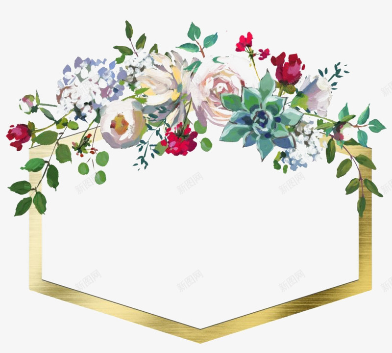 金属边花朵边框png免抠素材_新图网 https://ixintu.com 漂浮 玫瑰 花朵边框 金属边