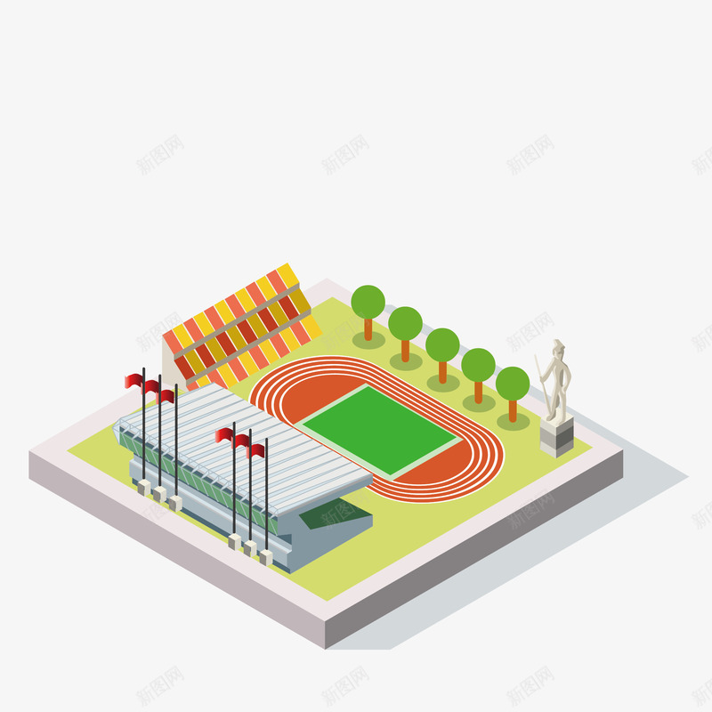 卡通创意运动场矢量图eps免抠素材_新图网 https://ixintu.com 创意 卡通 图案 小清新 简约 精致 装饰 运动场 矢量图