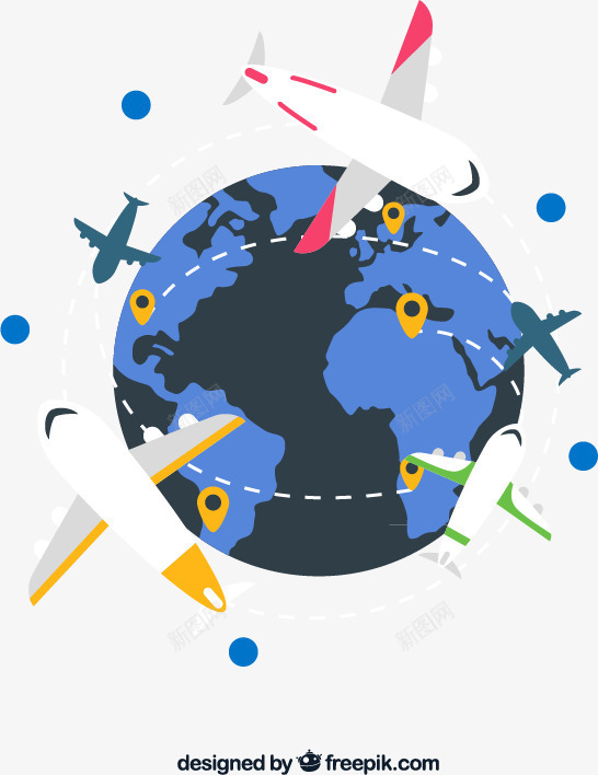 环绕地球飞行的飞机矢量图图标ai_新图网 https://ixintu.com 环球logo 环绕地球飞行的飞机矢量素材下载地标航班飞机地球轨迹环球旅行 矢量图 飞机轨迹