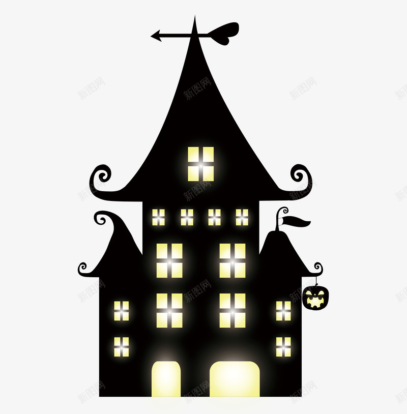 万圣节卡通神秘教堂png免抠素材_新图网 https://ixintu.com 万圣节 卡通 教堂 楼房 神秘