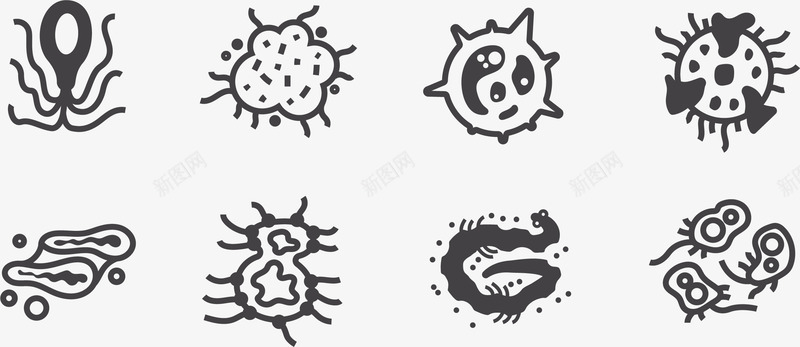 真菌菌群png免抠素材_新图网 https://ixintu.com 微生物 显微镜 真菌 细菌 群体 菌群