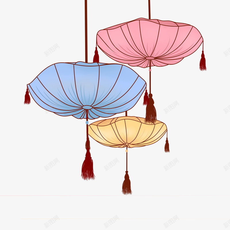 手绘中秋装饰件挂件psd免抠素材_新图网 https://ixintu.com 中秋装饰件 手绘 挂件 插画