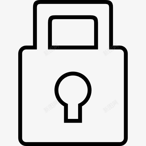 锁上的锁图标png_新图网 https://ixintu.com 办公室 勾勒轮廓 图标 安全 工具 挂锁 接口 锁