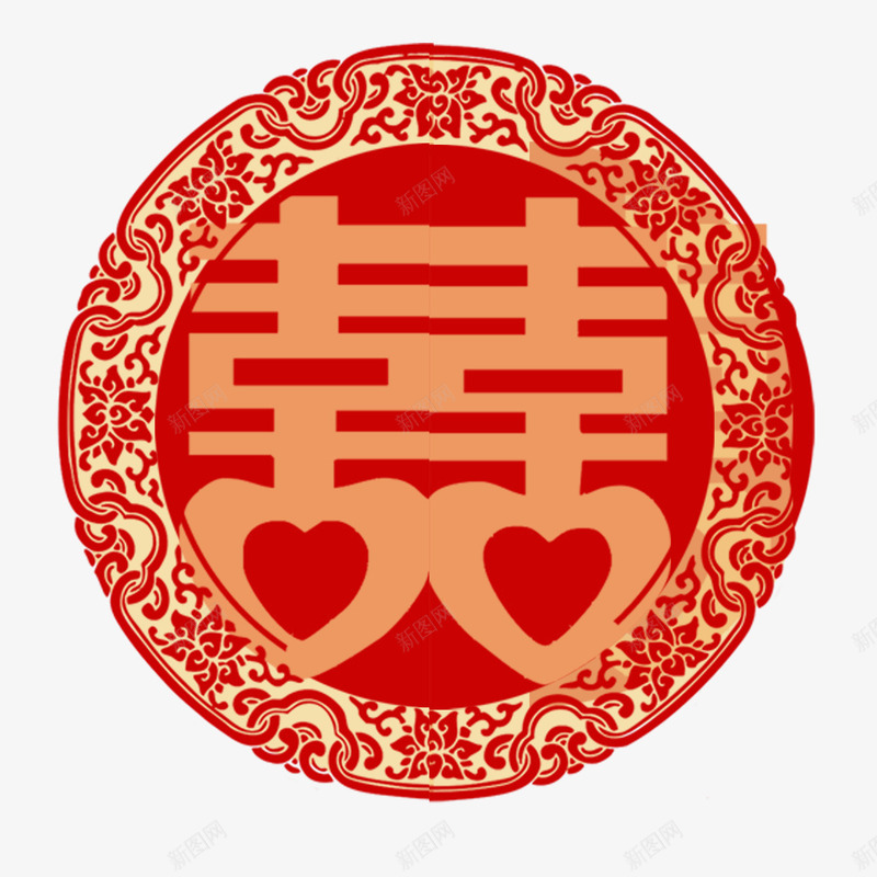 红色结婚双喜贴子psd免抠素材_新图网 https://ixintu.com 双喜 喜帖 红色 红色结婚双喜贴子 结婚 贴子