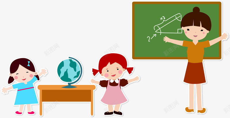 小学生学习矢量图ai免抠素材_新图网 https://ixintu.com 努力上课 卡通 学习 小学生 矢量图