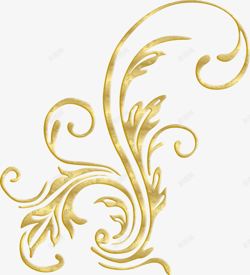 金色华丽花纹png免抠素材_新图网 https://ixintu.com 华丽花纹 唐草纹 底纹花边 欧式花纹 花纹花边 边框线条 金色植物花纹 金色花纹