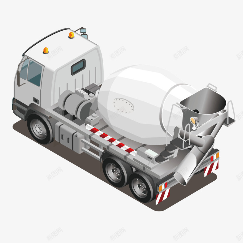 水泥搅拌车png免抠素材_新图网 https://ixintu.com 建筑用 搅拌车 水泥 白色 运输车