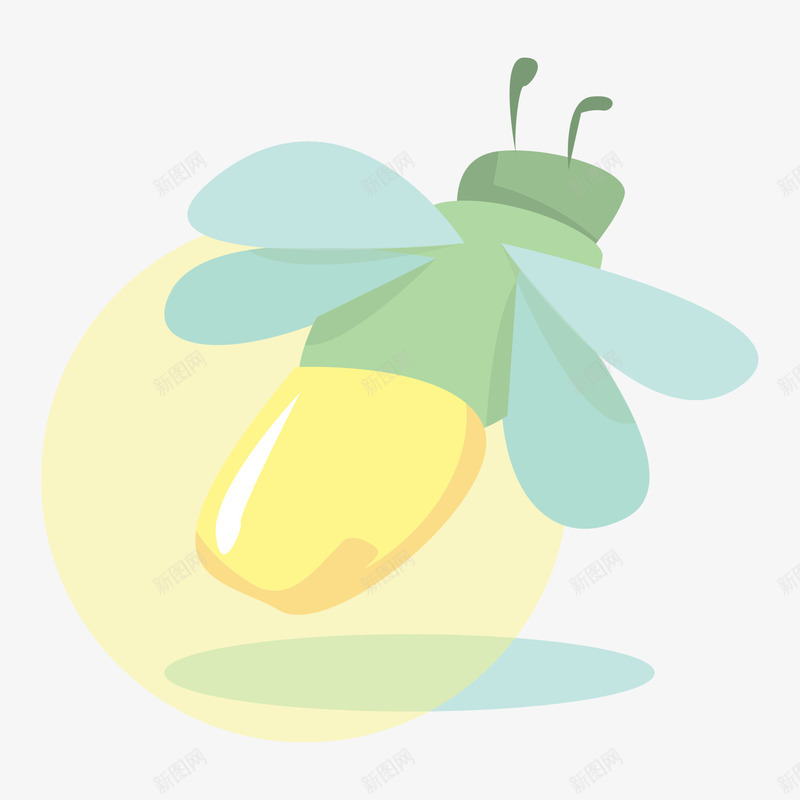 手绘萤火虫png免抠素材_新图网 https://ixintu.com 彩色 手绘 简单 萤火虫