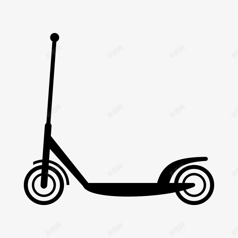 简单的滑板车png免抠素材_新图网 https://ixintu.com 滑板车 车 车子 黑色滑板车