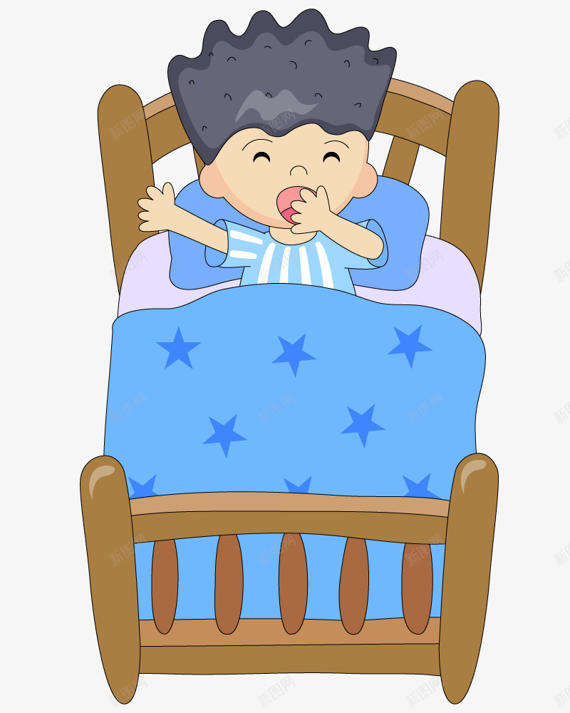 刚起床的小男孩png免抠素材_新图网 https://ixintu.com 创意 卡通 手绘 男孩 矢量人物