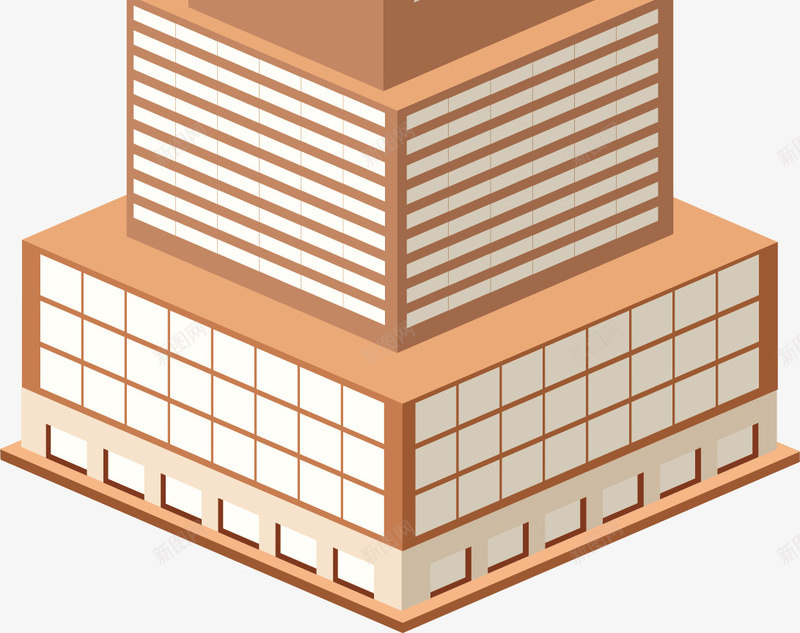 红色高楼png免抠素材_新图网 https://ixintu.com 卡通 大楼 科技楼 科技楼房 科技楼梯 红色