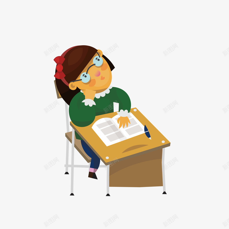 手绘学习想问题女生矢量图eps免抠素材_新图网 https://ixintu.com png免抠图 卡通 学习 小女生 思考 想问题 手绘 矢量图
