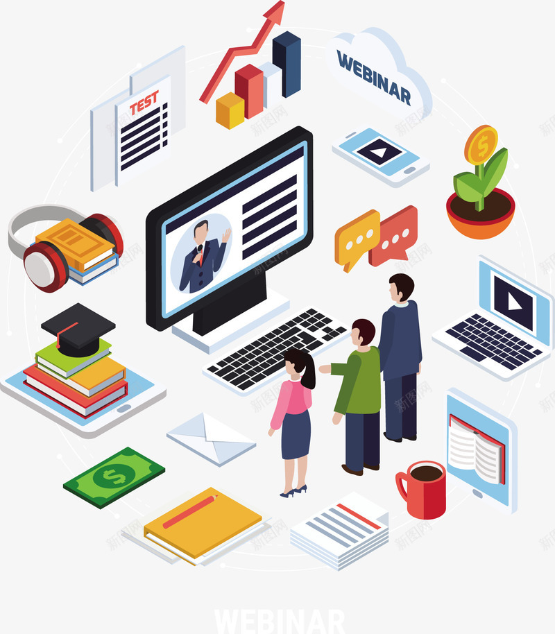 计算机网络功能矢量图eps免抠素材_新图网 https://ixintu.com 听过 电脑功能 看书 矢量功能 网络功能 计算机 阅读 矢量图