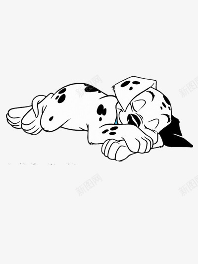 睡觉的斑点狗png免抠素材_新图网 https://ixintu.com 动物 卡通 可爱 素材