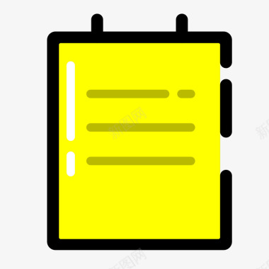 黄色手绘记录书本元素矢量图图标图标