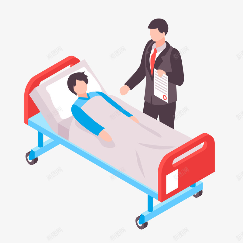 扁平住院病人矢量图eps免抠素材_新图网 https://ixintu.com PNG免抠图 人休息 住院 保护 安全 扁平 生病 病人休息 矢量图