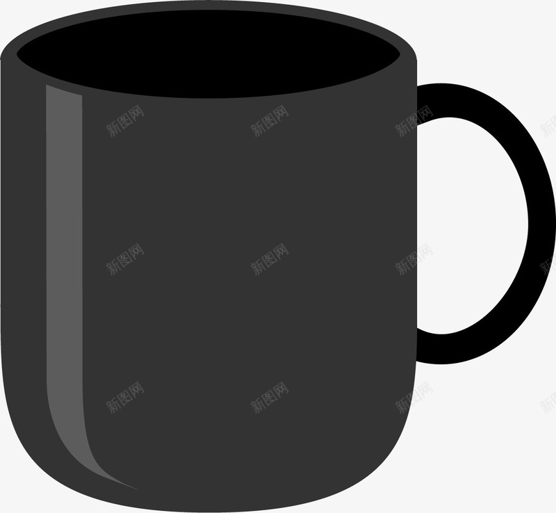 黑色磨砂杯png免抠素材_新图网 https://ixintu.com 杯子 磨砂材质 磨砂杯 马克杯 马克磨砂杯 黑色