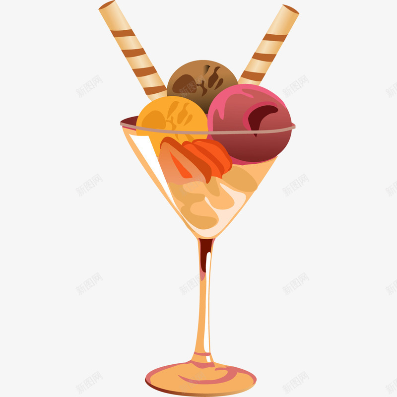 哈根达斯雪球冰淇淋png免抠素材_新图网 https://ixintu.com 冰淇淋 手绘风 食物