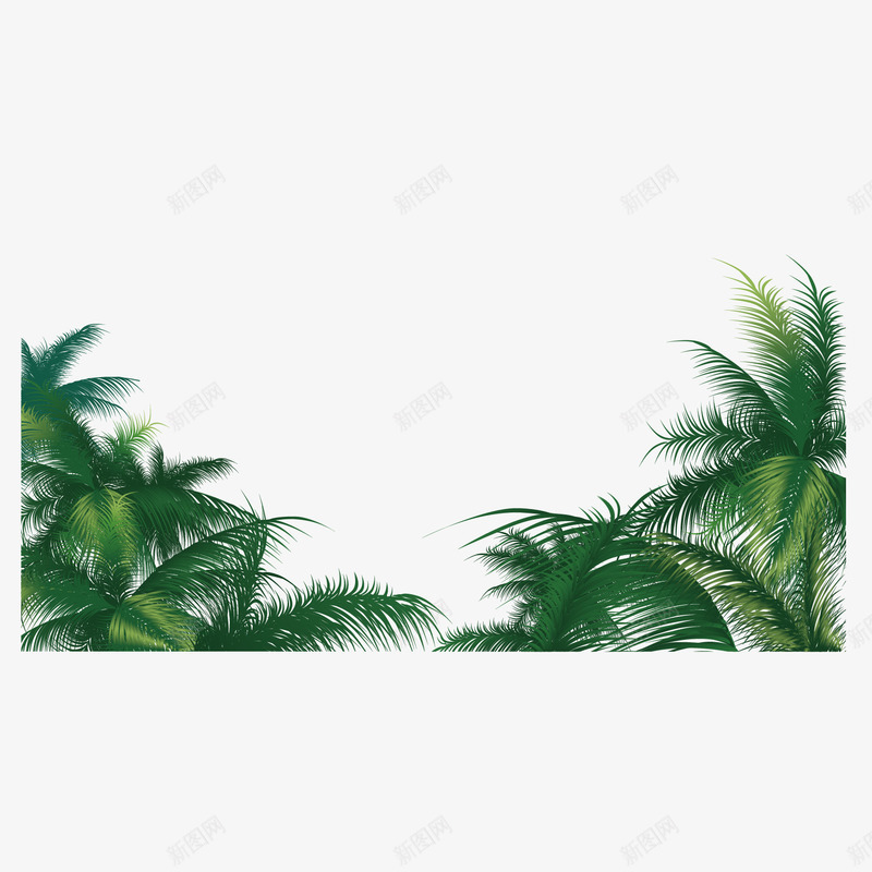椰子树矢量图ai免抠素材_新图网 https://ixintu.com 植物矢量素材矢量树木椰子树剪影绿色树叶 矢量图