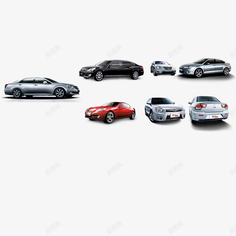 一排汽车高端轿车psd免抠素材_新图网 https://ixintu.com 一排汽车 优惠 商务车 四座汽车 安全 实用 红色 轿车