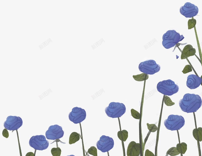 小清新玫瑰花花卉元素png免抠素材_新图网 https://ixintu.com 小清新 手绘插画 玫瑰花 花卉 蓝玫瑰 蓝色妖姬 装饰图案 鲜花