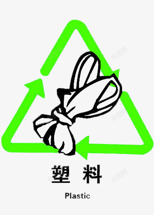 塑料回收png免抠素材_新图网 https://ixintu.com 不可回收 垃圾桶 塑料 标志