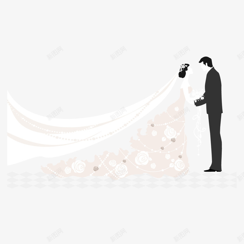 结婚的新人png免抠素材_新图网 https://ixintu.com 新人 新娘 新郎 浪漫 爱情 结婚 结婚矢量