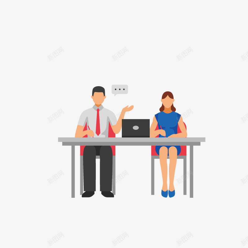 面试工作手绘简图png免抠素材_新图网 https://ixintu.com 房间 办公桌 卡通 工作人员 电脑 简图 询问 面试