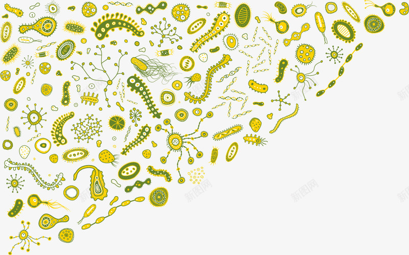 手绘微生物矢量图ai免抠素材_新图网 https://ixintu.com 微生物 手绘 细菌 矢量图
