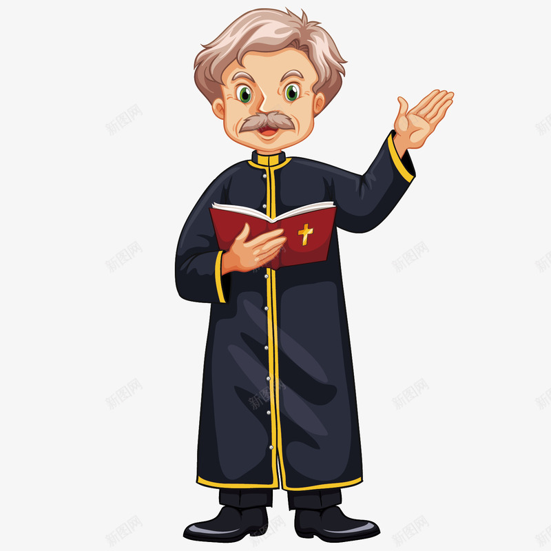 神父演讲矢量图ai免抠素材_新图网 https://ixintu.com 十字架 卡通 政治 神父 矢量图