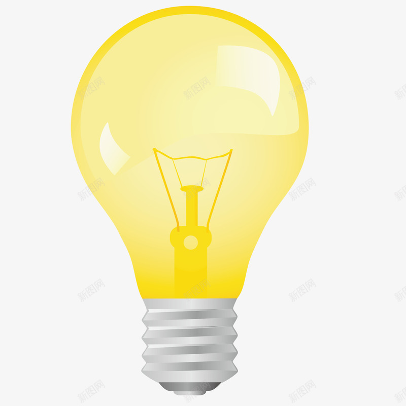 黄色电灯泡png免抠素材_新图网 https://ixintu.com 灯 点灯 瓦数 电灯 电灯泡 黄色