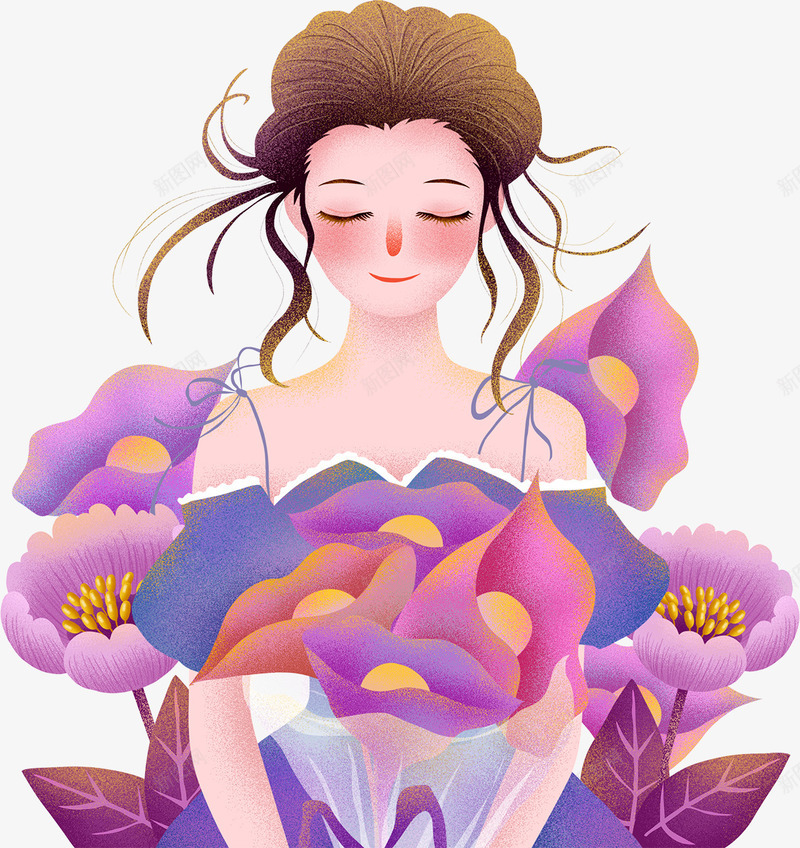 38手绘女神女王妇女节png免抠素材_新图网 https://ixintu.com 38 女王 妇女节 手绘女神