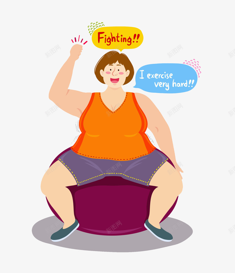 手绘运动减肥女孩png免抠素材_新图网 https://ixintu.com 减肥女孩 创意 卡通 可爱 彩色的 手绘的 漫画 简单