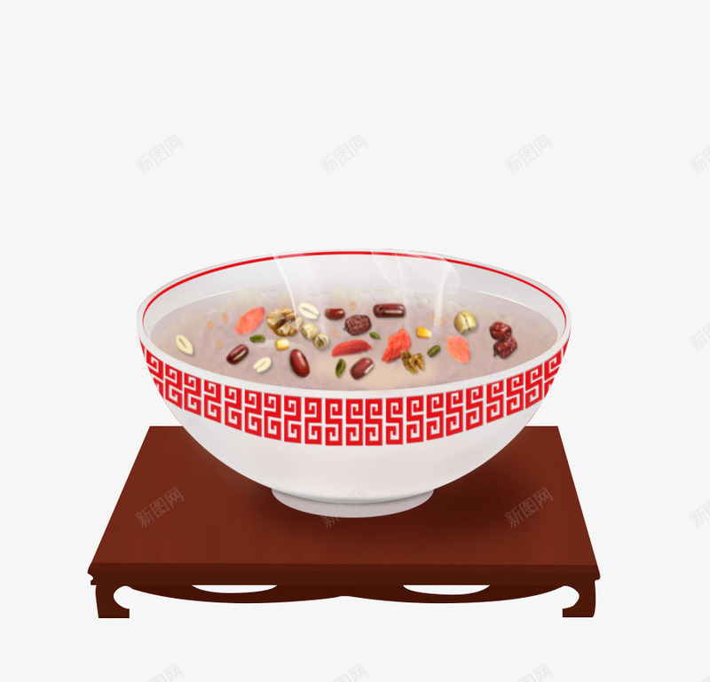 棕色桌子上的腊八粥png免抠素材_新图网 https://ixintu.com 手绘美食效果 桌子 棕色 美食 腊八粥 食物